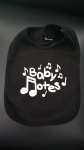 Black Music Notes Baby Bib