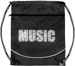 Black Drawstring Music Bag