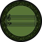 Fully Staffed Classroom Music Rug - 13 Ft 2 In Round Sage