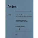Notes Music Manuscript Notepad - 12 Staves, 50 Sheets