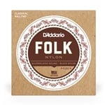 D'Addario EJ32 Normal Tension Ball End, Silver-Wound/Black Nylon, Folk Nylon Classical Guitar Strings