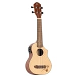 Ortega RU5CE-SO Bonfire Series A/E Soprano Ukulele - Natural Spruce