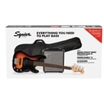 Squier Affinity Series™ Precision Bass® PJ Pack - 3-Color Sunburst Bass with Gig Bag and Rumble 15 Amp