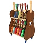 Mobile 18 Soprano Ukulele Storage Rack for Classrooms