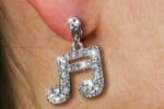 Crystal 16th Note Earrings