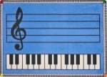 Joy Play Along Carpet 10'9" x 13'2" - Blue with Keys
