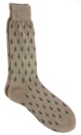 Men's Beige and Green Mini G Clef Socks