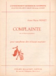 Complainte - Alto Sax and Piano (or Harp)