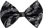 Black and White Sheet Music Bow Tie