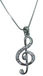 G Clef with Rhinestones Necklace