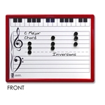 EZ Notes Piano Staff Magnetic Dry Erase Board (Red)