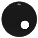 Remo 22" Ambassador Ebony Bass Drumhead - 5" Black DynamO