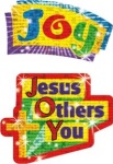 Jesus, Others, You Christian Sparkle Stickers