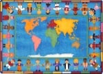 Hands Around the World Classroom Rug - 10 Ft 9 In x 13 Ft 2 In