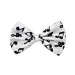 White Bowtie with Black Notes