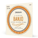 D'Addario EJ61 Medium 10-23, 5-String Banjo Set, Nickel-Plated Steel