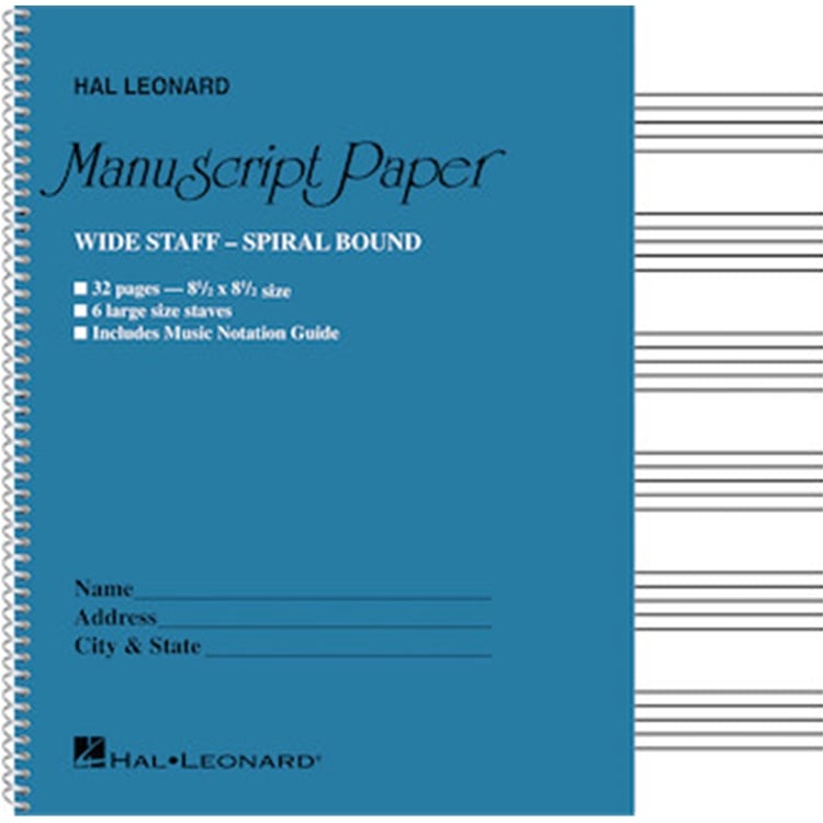 Groth Music Company - Manuscript Paper: Wide Staff, Small Spiral-Bound