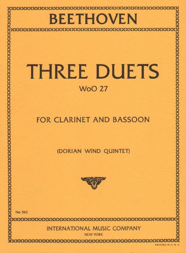 3 Duets, WoO 27 for Clarinet and Bassoon by L. van Beethoven