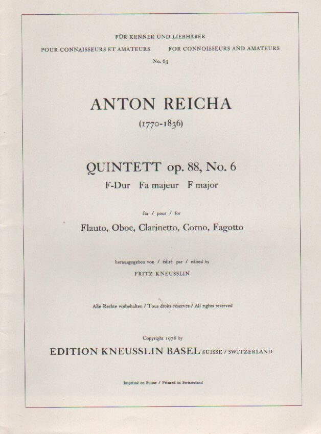 Quintet in F Major, Op. 88, No. 6 - Woodwind Quintet