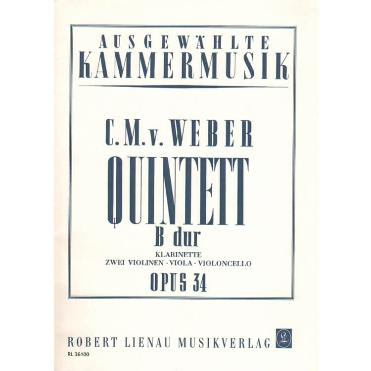 Quintet in B-flat major, Op. 34 - Clarinet and String Quartet