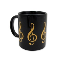 G Clef Mug Black and Gold