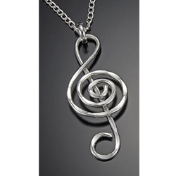 Silver Plated Clef Necklace "30 inch"