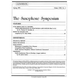 Saxophone Symposium Volume 18/2 (Spring, 1993) - Journal