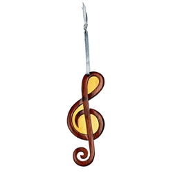 Handmade G Clef Wood Ornament