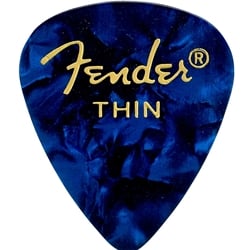 Fender Premium Celluloid Picks, 351 Shape - Thin, Blue Moto, 12-Pack