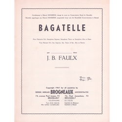 Bagatelle - Bb Clarinet (or Alto Saxophone) and Piano
