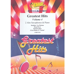 Greatest Hits Volume 4 - Alto Saxophone Duet and Piano w/opt Percussion