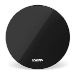 Evans EQ3 Resonant Black Bass Drum Head, No Port, 22 Inch