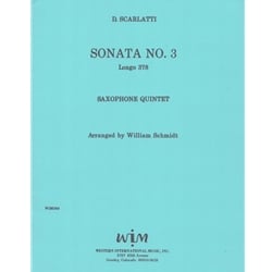 Sonata No. 3 (Longo 378) - Saxophone Quintet (SAATB)