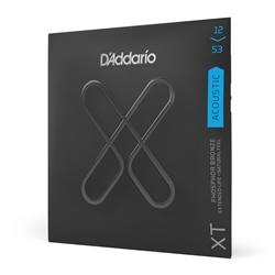 D'Addario XT Phosphor Bronze Coated 12-53 Light Acoustic Guitar Strings