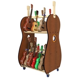 Mobile 18 Multi-Size Ukulele Storage Rack for Classrooms