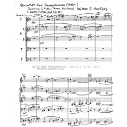 Quintet for Saxophones (SAATB) - Score and Parts