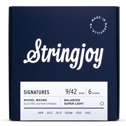 Stringjoy Signatures 9-42 Balanced Super Light Gauge Nickel Wound Electric Guitar Strings