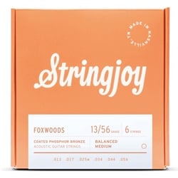 Stringjoy Foxwoods 13-56 Medium Gauge Coated Phosphor Bronze Acoustic Guitar Strings