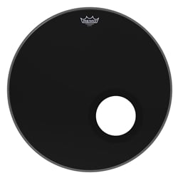 Remo 22" Powerstroke P3 Ebony Bass Drumhead - 5" Black DynamO