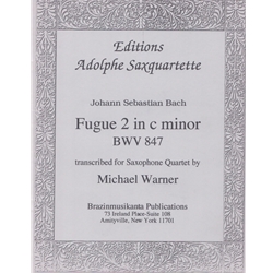 Fugue No 2 in C minor BWW 847 - Saxophone Quartet (S/AATB)