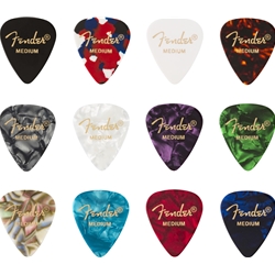 Fender 351 Shape Celluloid Guitar Picks, Medium, Medley 12-pack