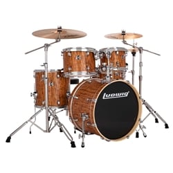 Ludwig Evolution 5-Piece Drum Set With 20" Bass Drum and Zildjian I Series Cymbals - Cherry