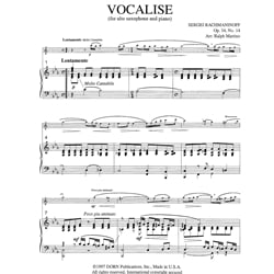 Vocalise - Alto Saxophone and Piano