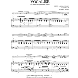 Vocalise, Op. 34 No. 14 - Tenor Saxophone and Piano