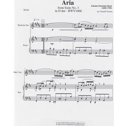 Aria from Suite No.3 in Dm BWV 1068 - Baritone Saxophone and Piano