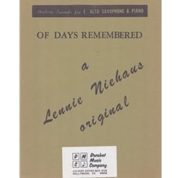 Of Days Remembered - Alto Saxophone and Piano