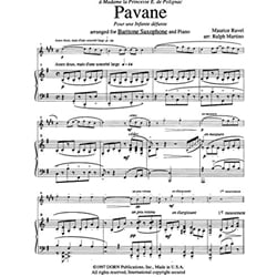 Pavane for a Dead Princess (Pavane pour une infante défunte) - Baritone Saxophone and Piano