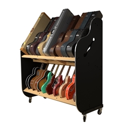 Session-Pro™ Double-Stack Mobile Guitar & Case Rack