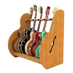 Session™ Deluxe 5 Guitar Stand in Red Oak