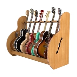 Session™ Deluxe 7 Guitar Stand in Red Oak